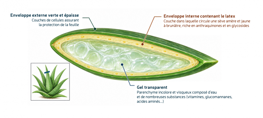 Coupe transversale d'une feuille d'aloe vera © Agripédia NC