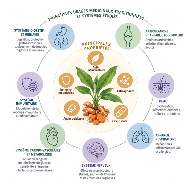 Principales propriétés et usages médicinaux du curcuma © Agripédia NC